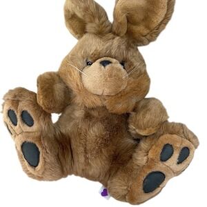 Vintage Playful Pals Mervyns Brown Bunny Rabbit Plush Stuffed Animal 13 Inch